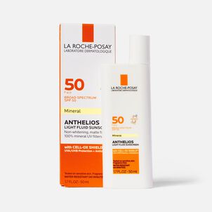 La Roche-Posay Anthelios 50 Mineral Sunscreen Ultra-Light Fluid for Face, SPF 50 with Zinc Oxide and Antioxidants, 1.7 fl oz.