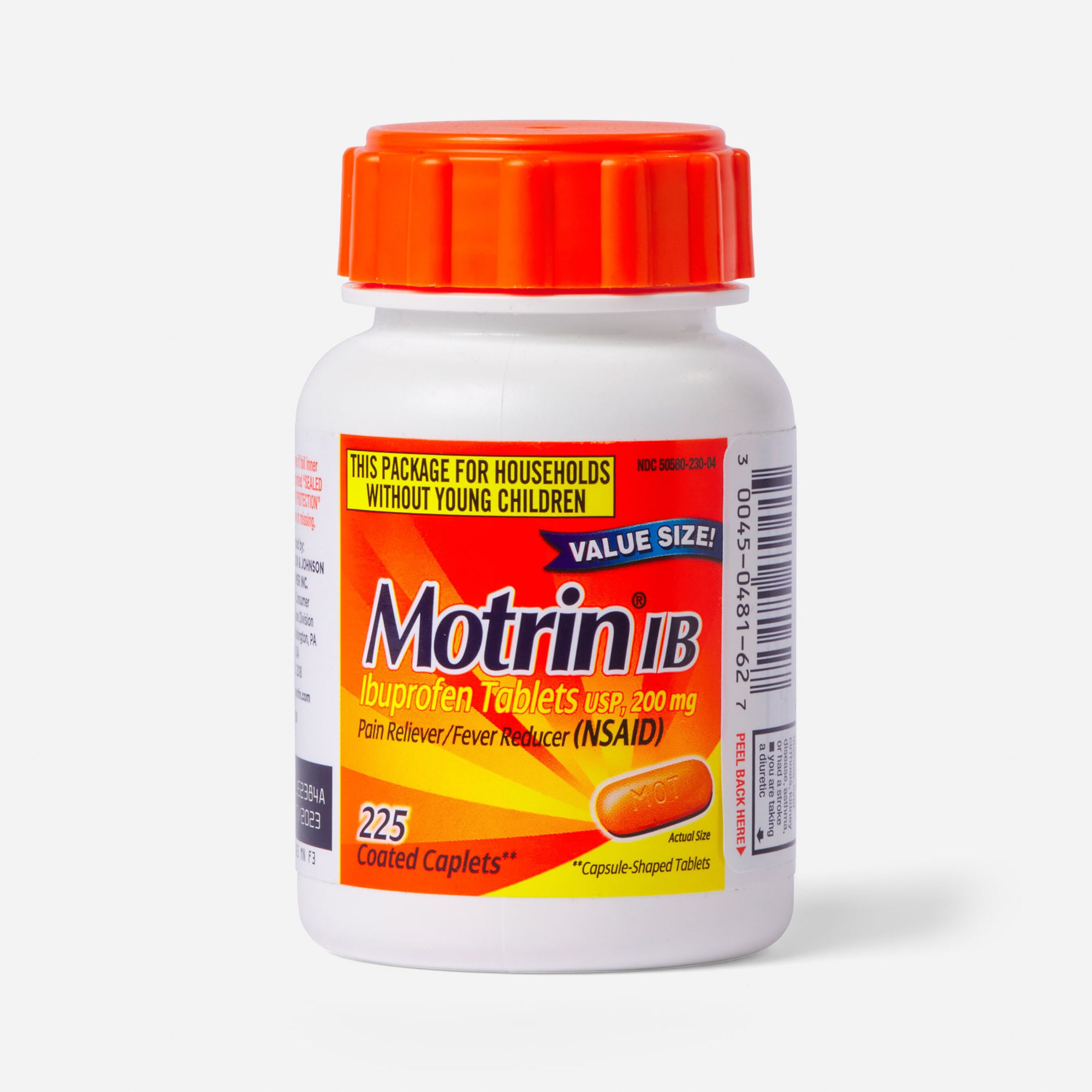 Motrin IB Pain Reliever and Fever Reducer Coated Caplets, 225 ct.