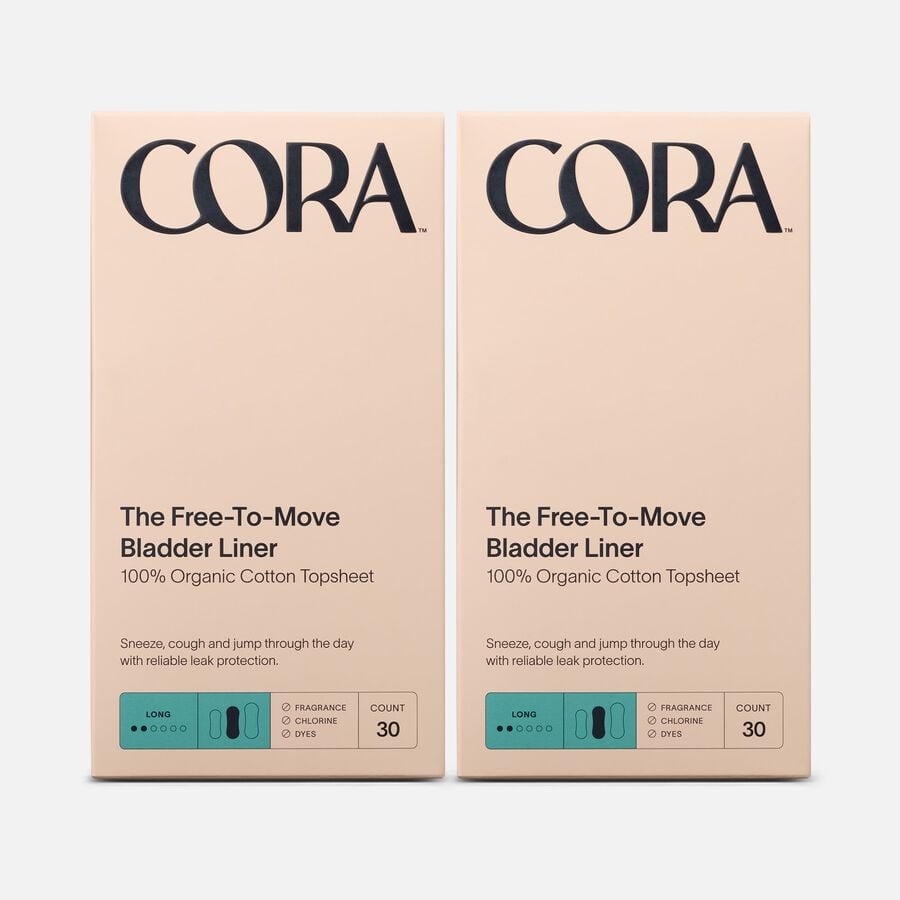 Cora Organic Bladder Long Liners, 30 ct. (2-Pack), , large image number 0