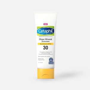 Cetaphil Sun Sheer Mineral Sunscreen Lotion for Face and Body, SPF 30, 3 oz.