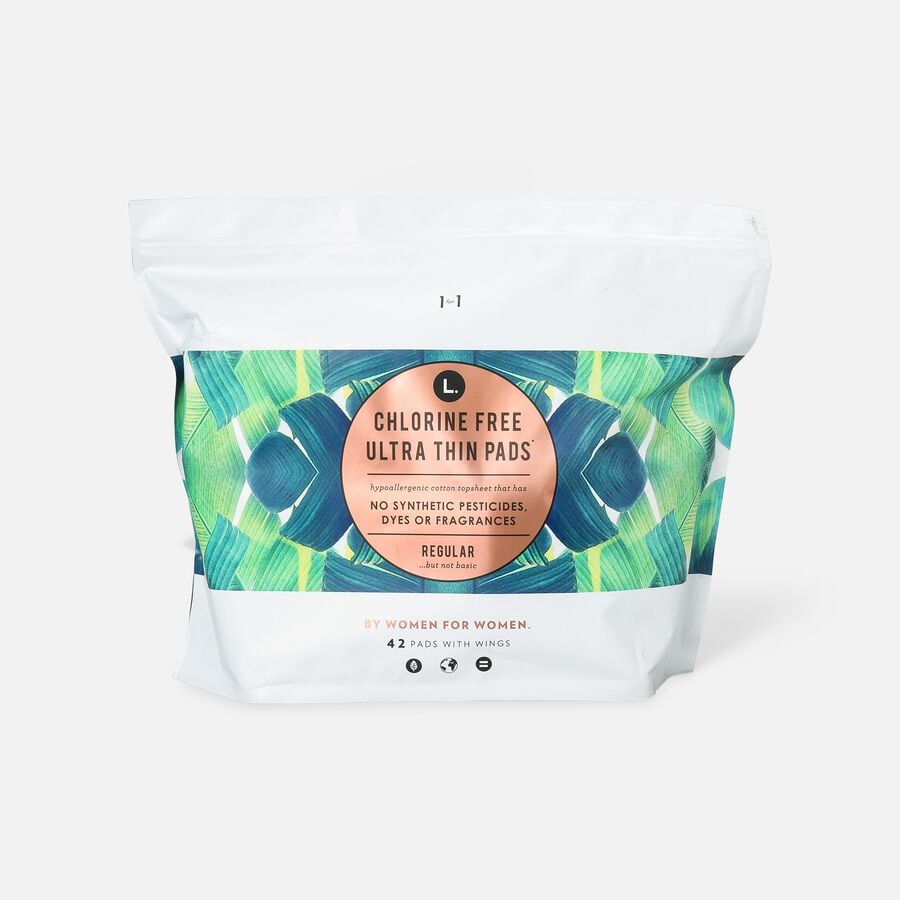 L. Chlorine Free Ultra Thin Pads, Organic Cotton, , large image number 0
