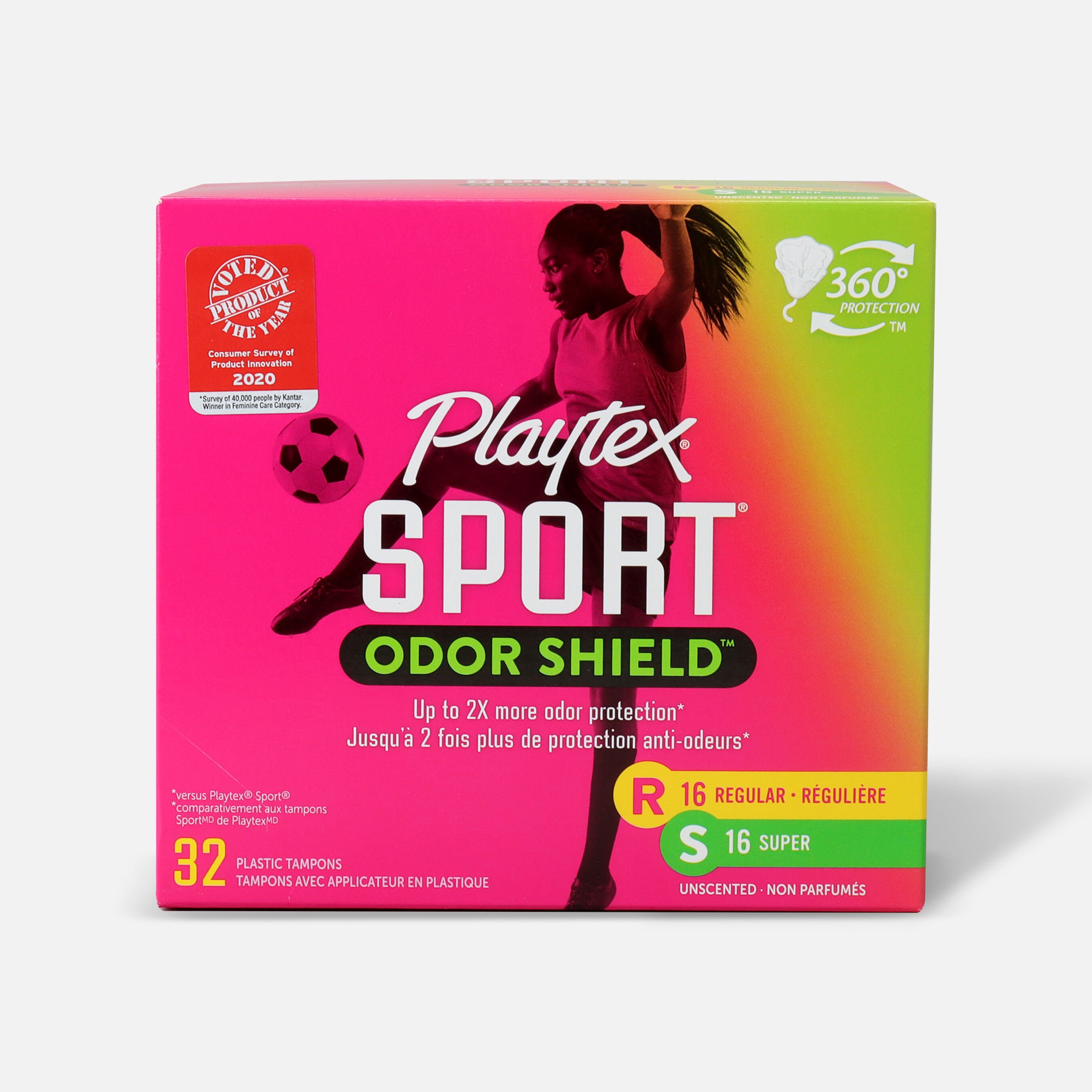 HSA Eligible Playtex Sport Odor Shield Tampons, Multipack, 32 ct. (Reg