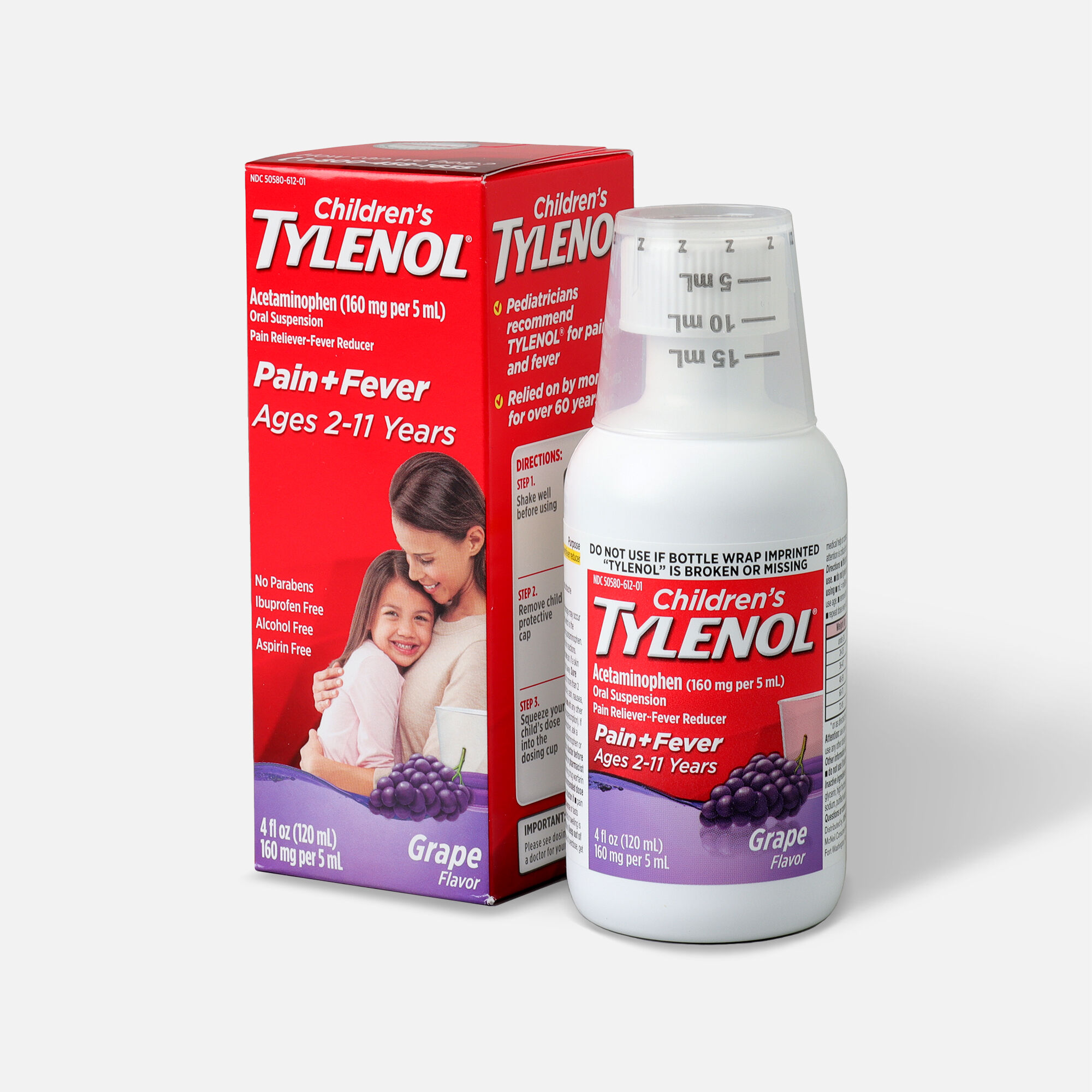 Children S Tylenol Fever Reducer Pain Reliever Ages 2 11 Grape   Childrens Tylenol Fever Reducer Pain Reliever Ages 2 11 Grape Splash 4 Fl Oz 3554 4 