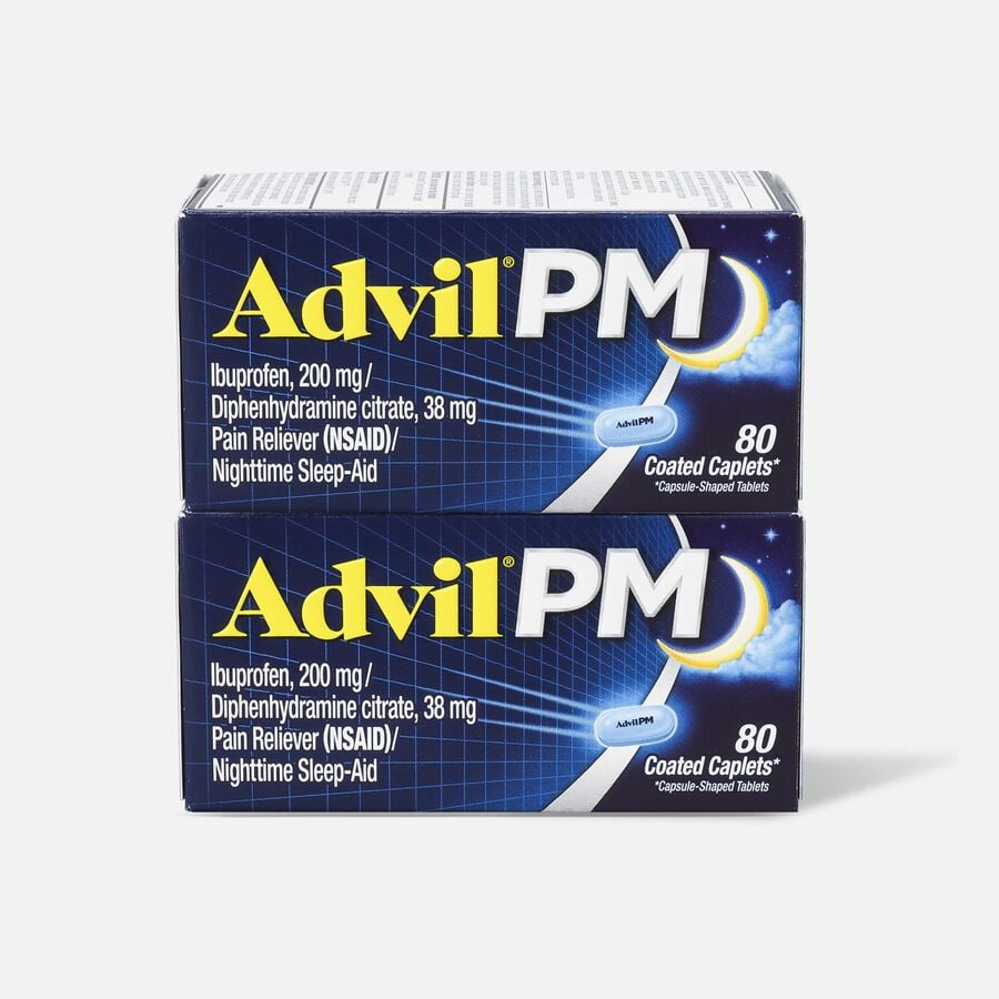 Advil Pain PM Reliever & Nighttime Sleep Aid Coated Caplets, 80 ct. (2-Pack), , large image number 0