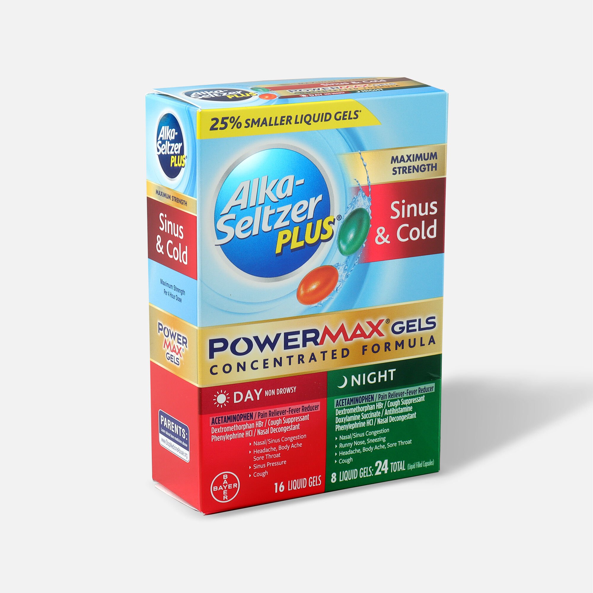 Alka-Seltzer Plus PowerMax Gels, Severe Cough, Mucus & Congestion, 24ct