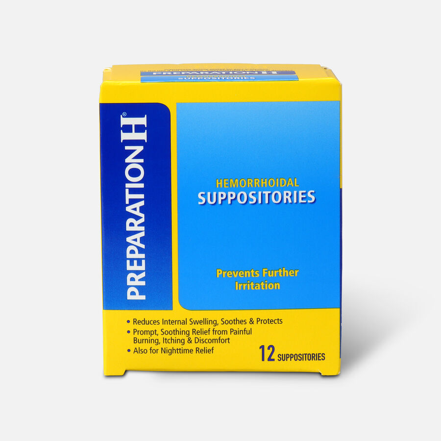 Preparation H Hemorrhoid Symptom Treatment Suppositories, 12 ct