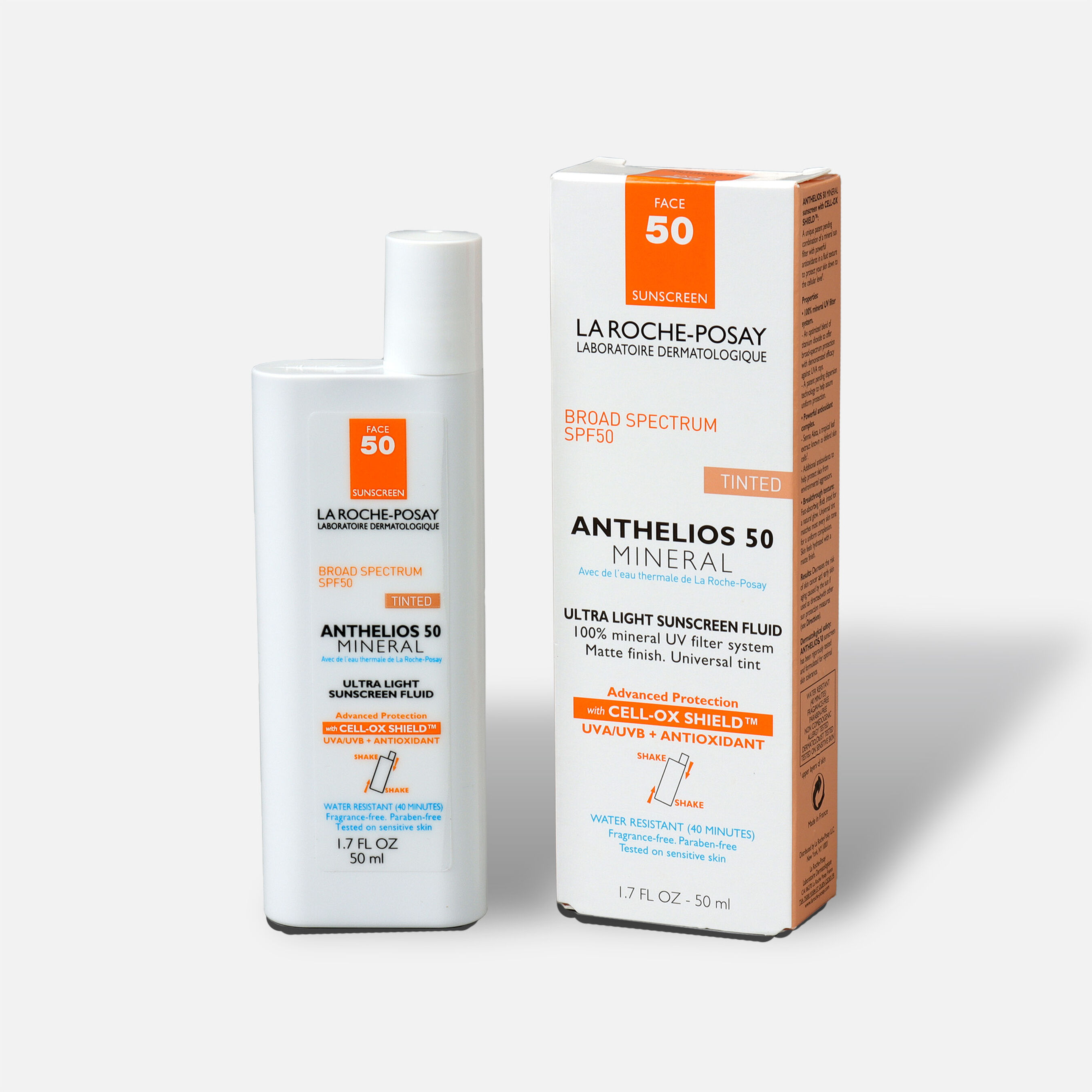 La Roche-Posay Anthelios 50 Mineral Sunscreen Tinted for Face, Ultra-Light Fluid SPF 50 with 