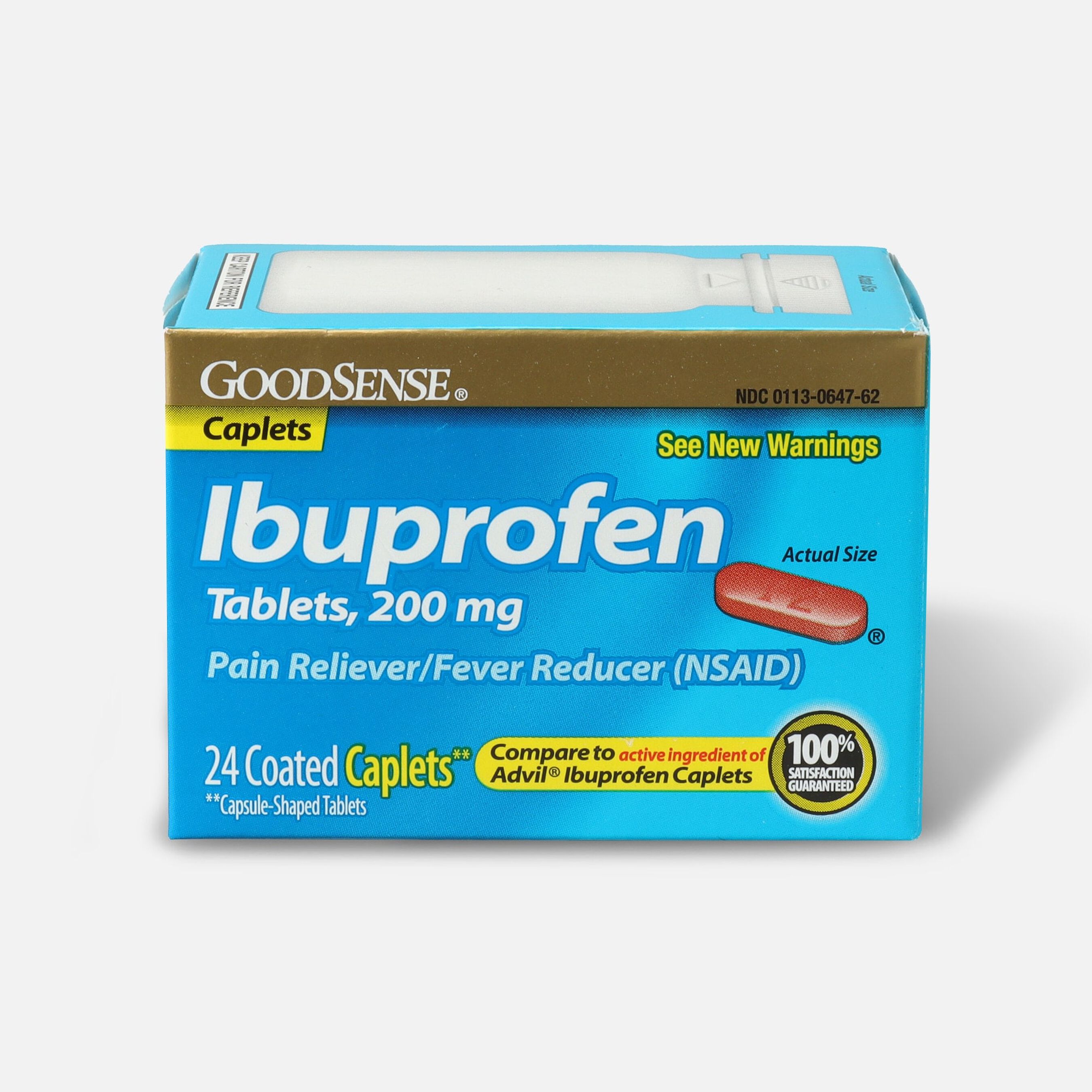 GoodSense® Ibuprofen Coated Caplets 200 mg Pain Reliever and Fever Reducer