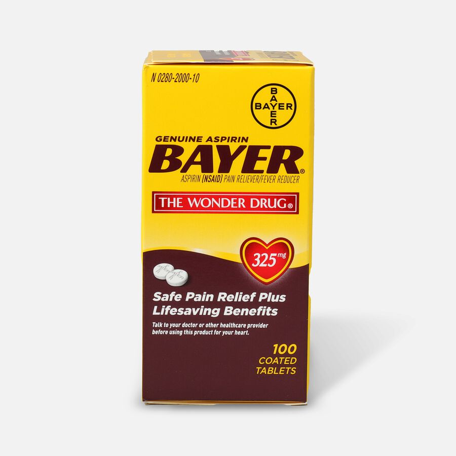 Genuine Bayer Aspirin, 325mg Tablets, 100 ea