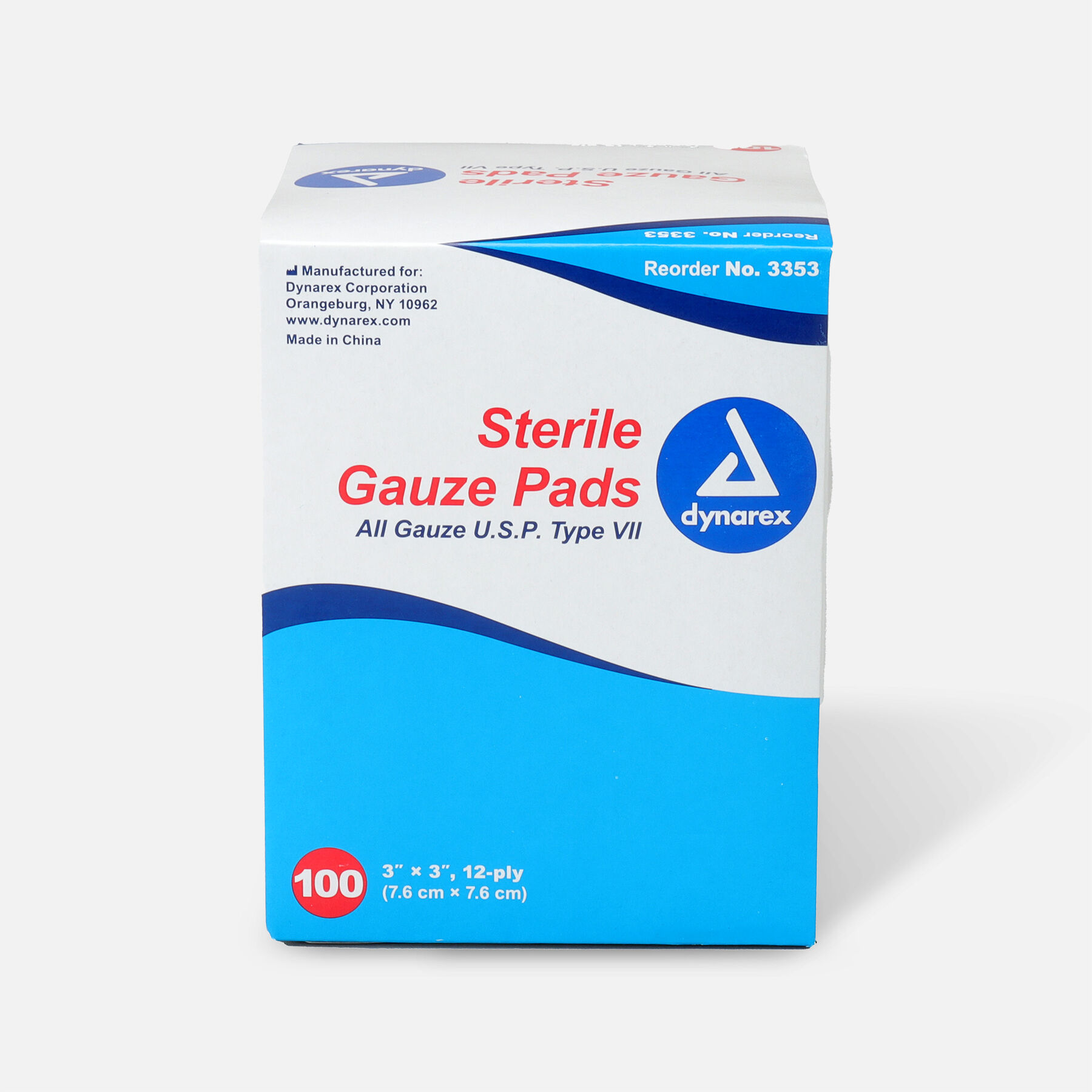 Dynarex Sterile Gauze Pads,12 ply 100ct