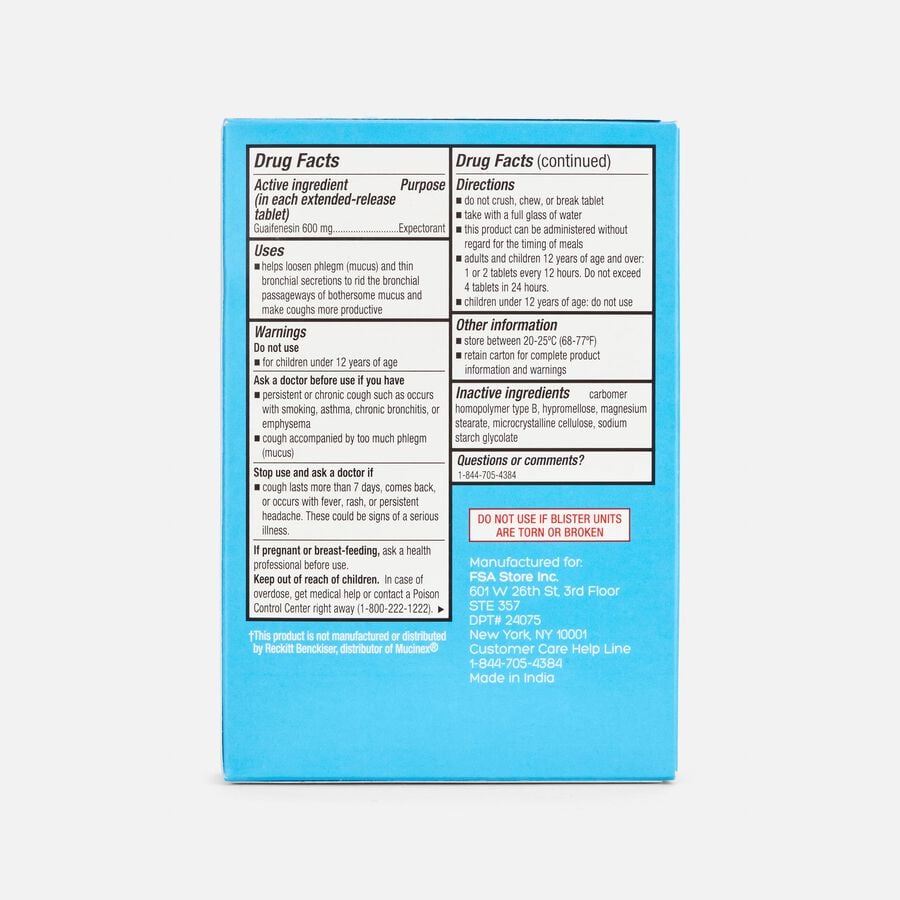 Caring Mill™ Mucus Relief Guaifenesin Extended-Release Tablets, 600mg, , large image number 1