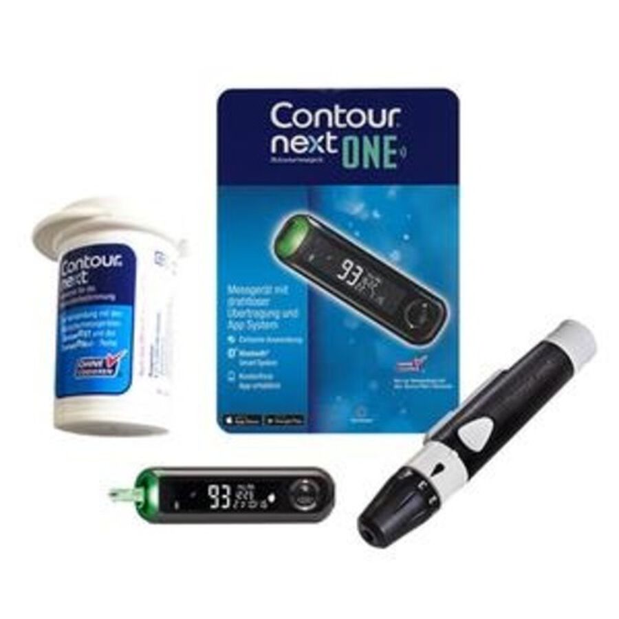 Contour™ Next ONE Blood Glucose Meter, With Bluetooth, Lancing Device and Lancets, , large image number 0