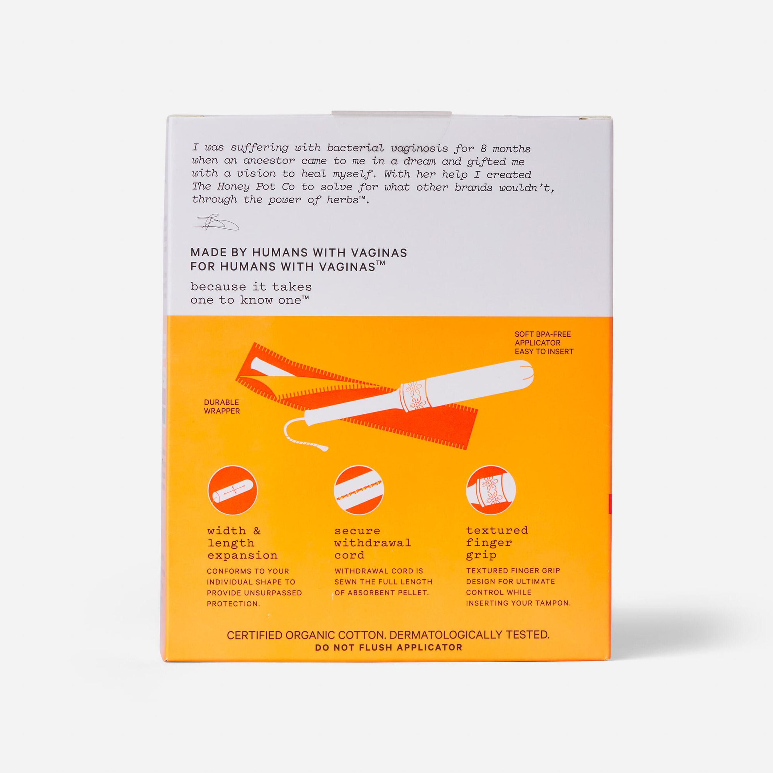 The Honey Pot Duo Pack Organic Cotton BPA Free Applicator Tampon, 9 ct.