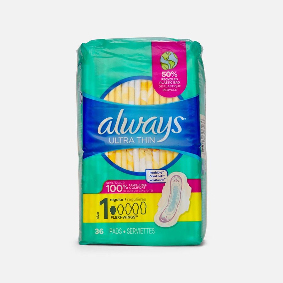 Always Ultra Thin Pads with Wings, Size 1, 36 ct., , large image number 0