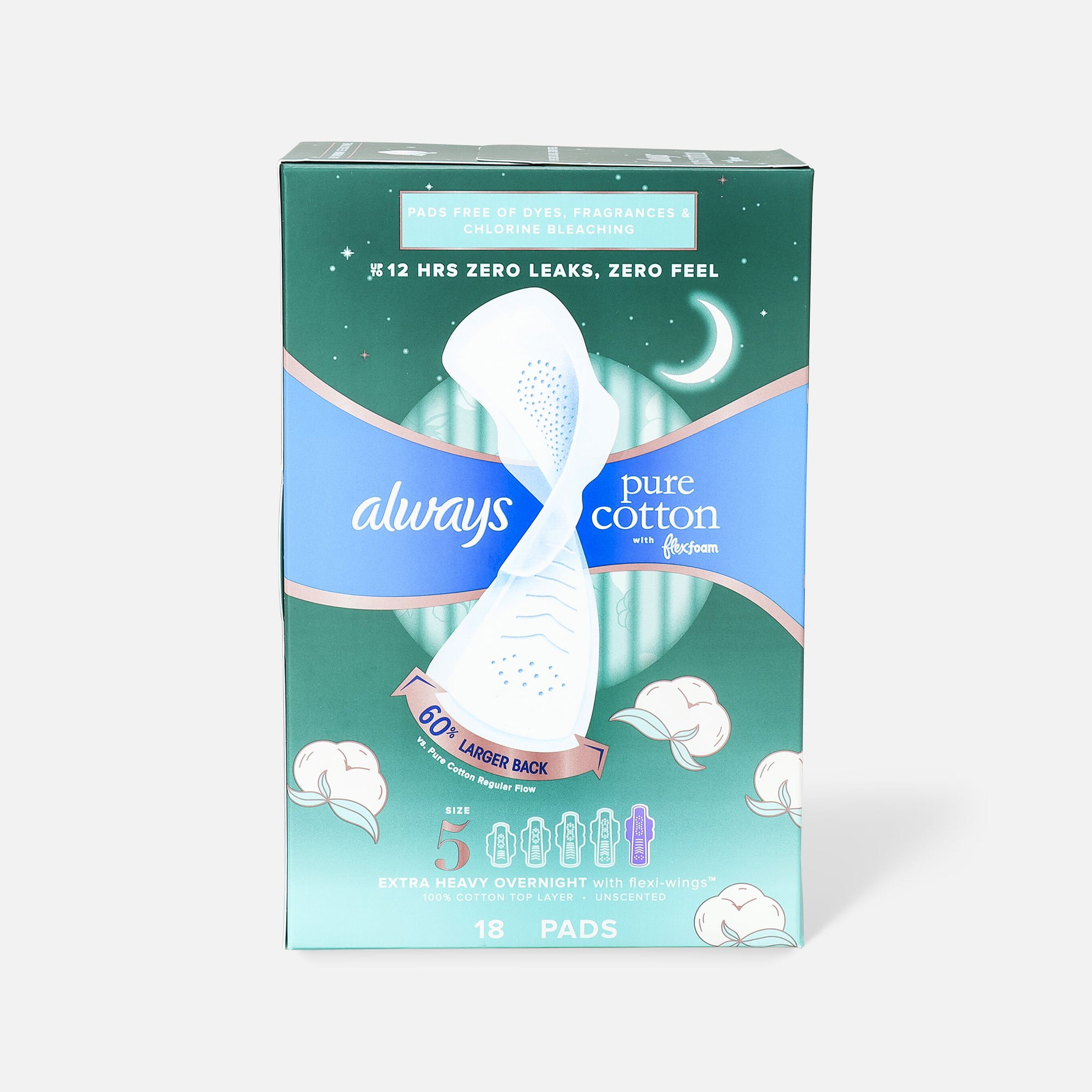 Always Pure Cotton with FlexFoam Pads with Wings for Women