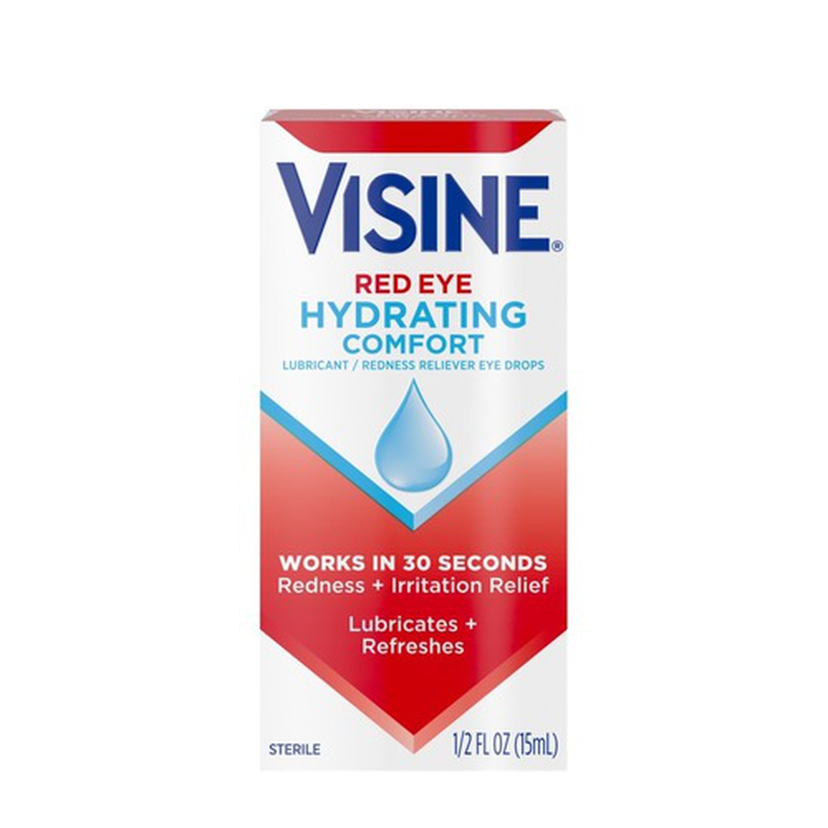 Visine Red Eye Hydrating Comfort Lubricating Eye Drops, 0.5 fl. oz