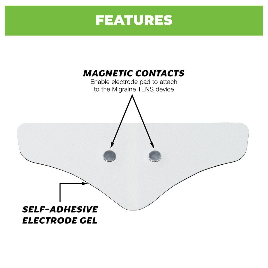 AccuRelief&trade; Migraine Pain Relief Replacement Electrode Pads, 4-Pack, , large image number 4