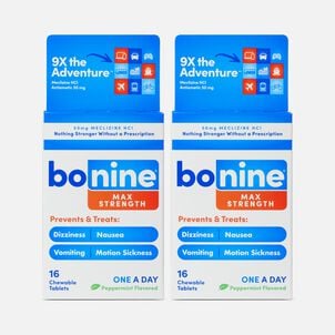 Bonine&reg; MAX Motion Sickness Relief Chewable Tablets, Peppermint, 16 ct. (2 pack)