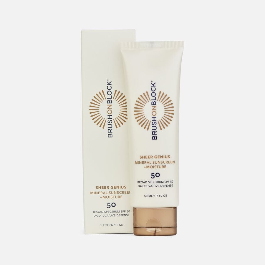 Brush On Block Sheer Genius Mineral Sunscreen + Moisture, SPF 50, 1.7 oz., , large image number 0