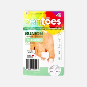 ZenToes Single Loop Toe Spacer for Bunions, White - 4-Pack