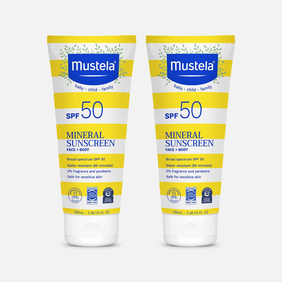 Mustela Mineral Sunscreen Lotion, SPF 50, 3.38 oz. (2-Pack), , large image number 0