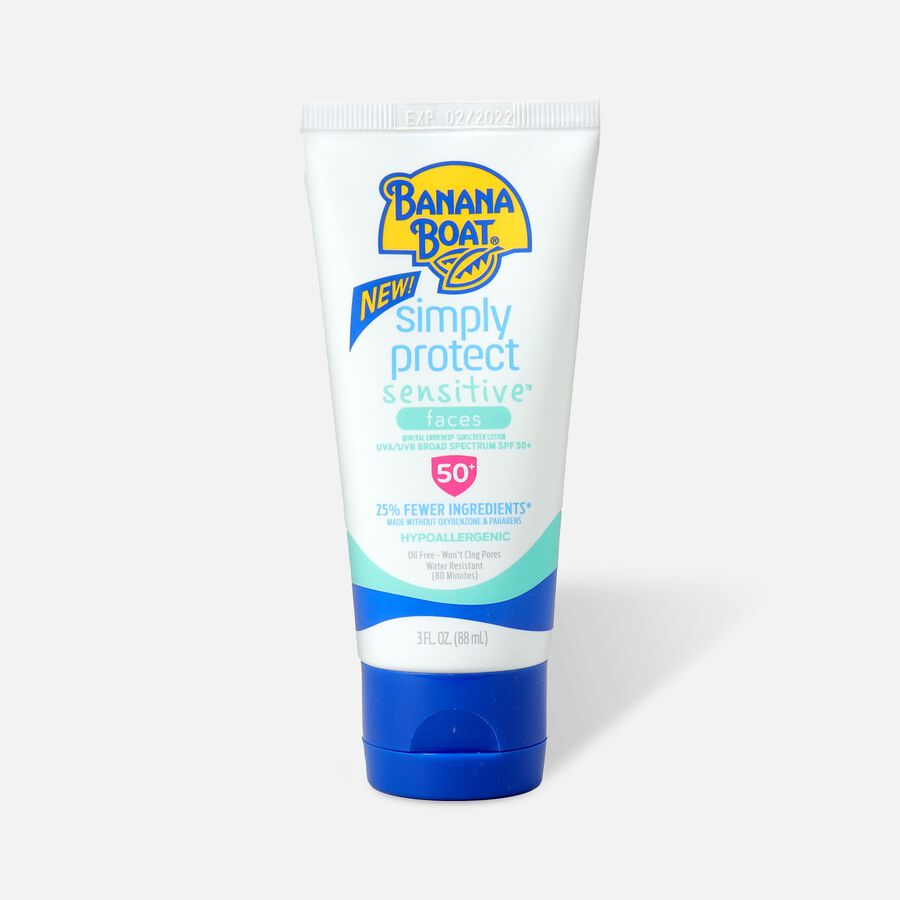 Banana Boat Simply Protect Sensitive Faces Sunscreen SPF 50+, 3oz.
