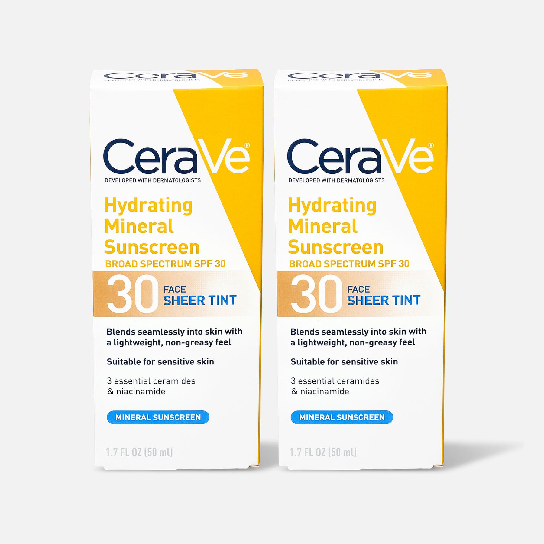 HSA Eligible CeraVe Mineral Tinted Face Sunscreen SPF 30 1.7 oz. (2Pack)
