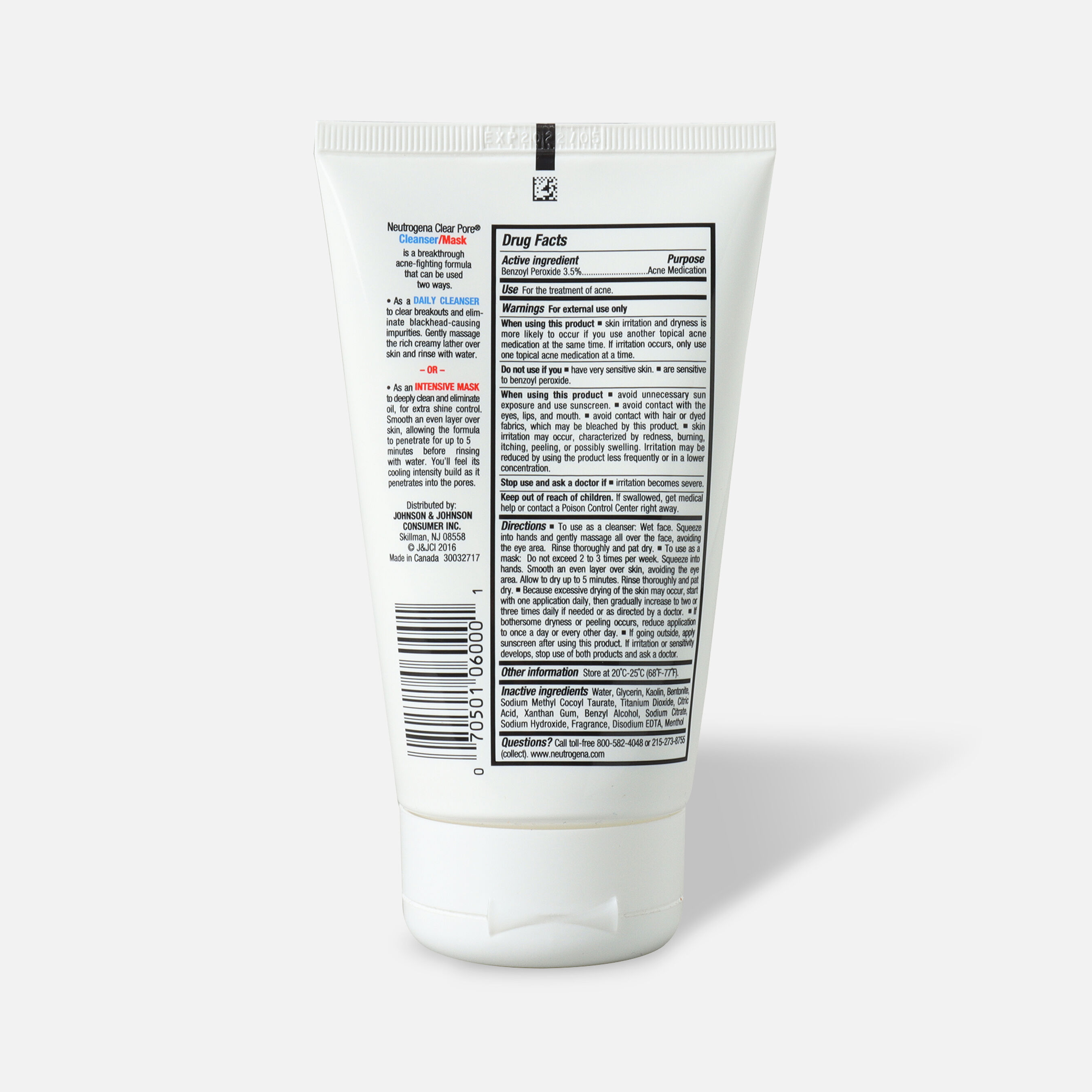 Neutrogena Clear Pore Cleanser / Mask, 4.2oz