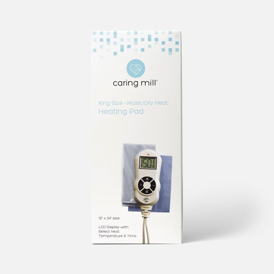Caring Mill® LCD Moist/ Dry Heating Pad King Size 12" x 24", , large image number 0
