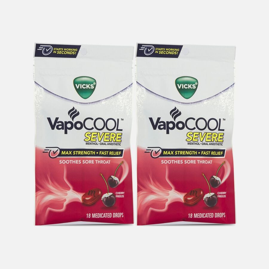 Vicks VapoCool Drops Severe Cherry, 18 ct. (2-Pack), , large image number 0