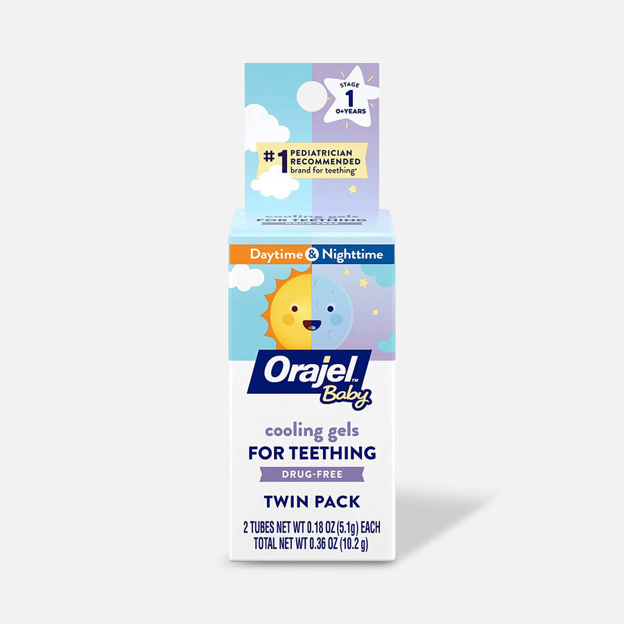 Orajel Non-Medicated Daytime/Nighttime Cooling Gels, Twin Pack, , large image number 0