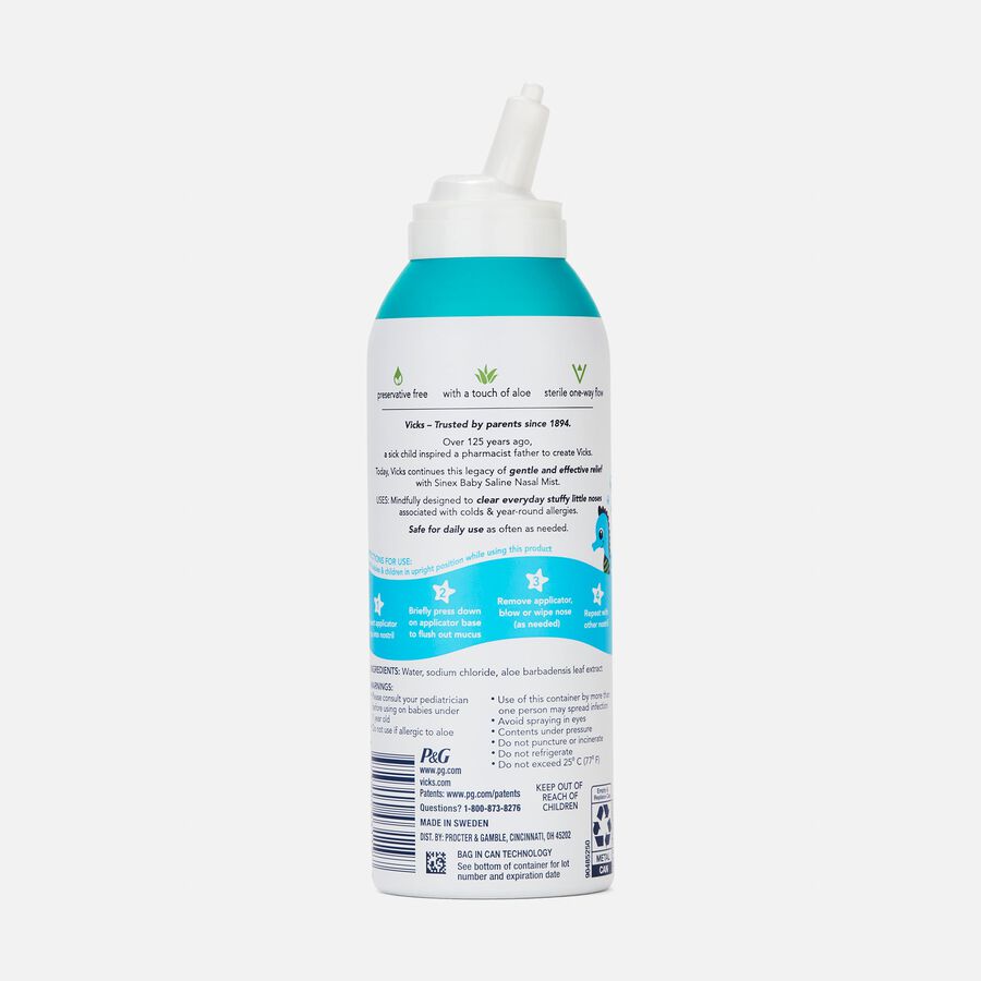 VICKS Sinex Baby Saline Nasal Spray, 5 oz., , large image number 1