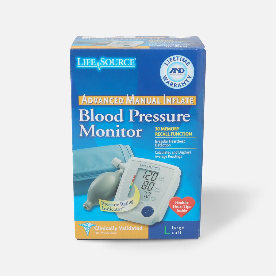 Life Source Advanced Blood Pressure Monitor Manual Inflate UA705VL