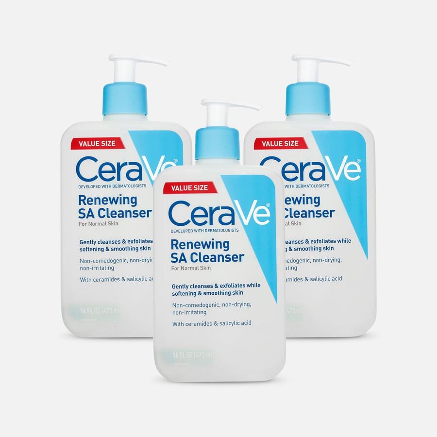 CeraVe Renewing SA Cleanser, 16 oz. (3-Pack), , large image number 0