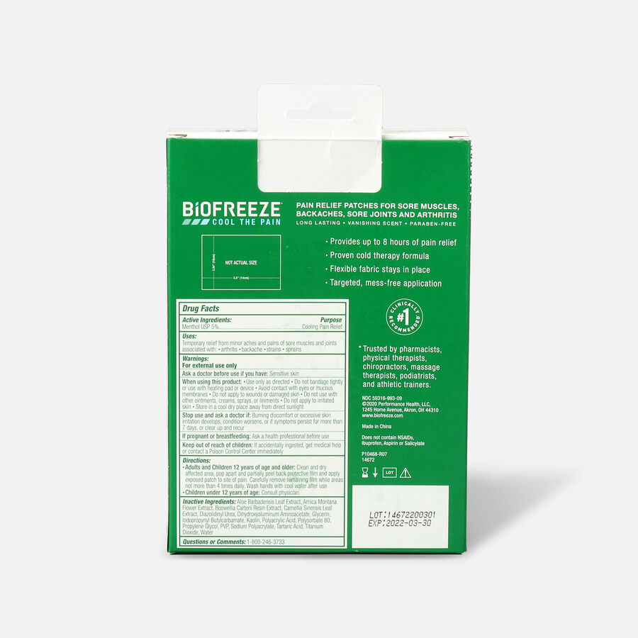 Biofreeze Pain Relief Patch, Large, 5 ct., , large image number 1