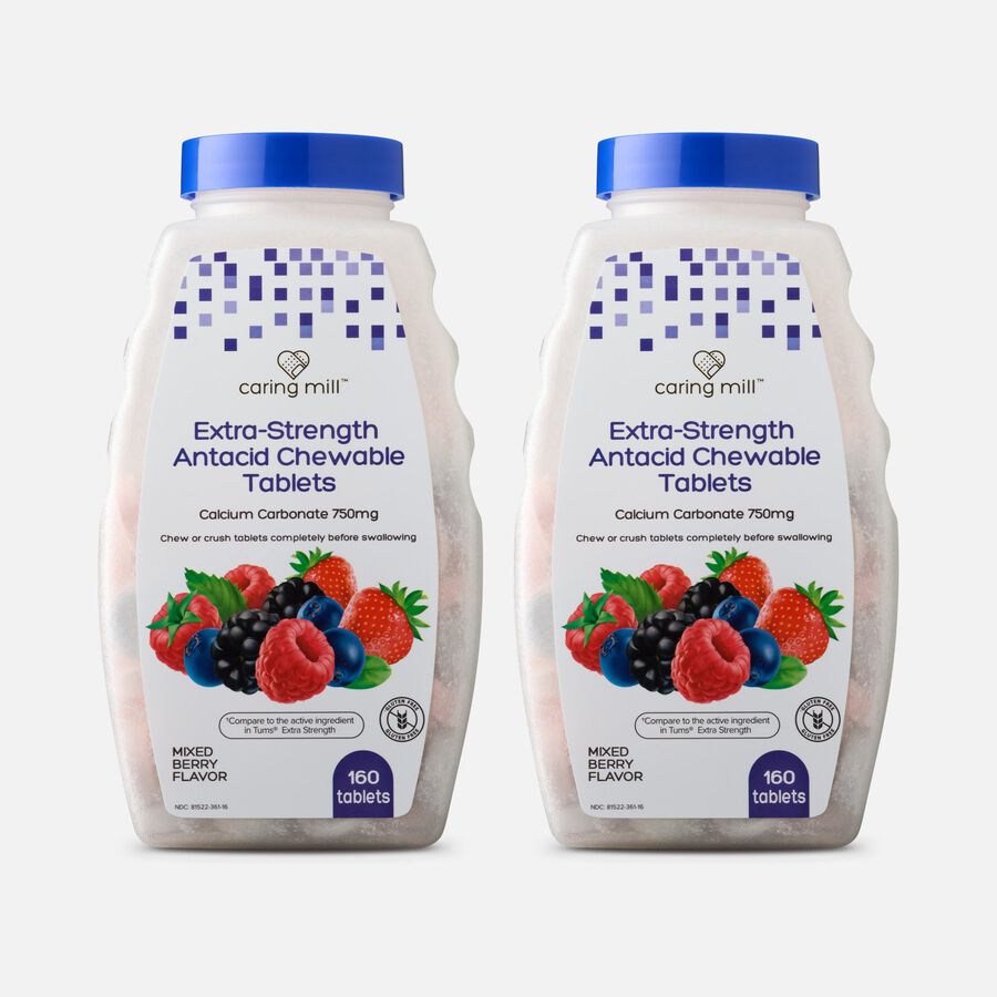 Caring Mill&trade; Extra Strength Antacid Chewable Tablets, Mixed Berry, 160 ct. (2-Pack), , large image number 0