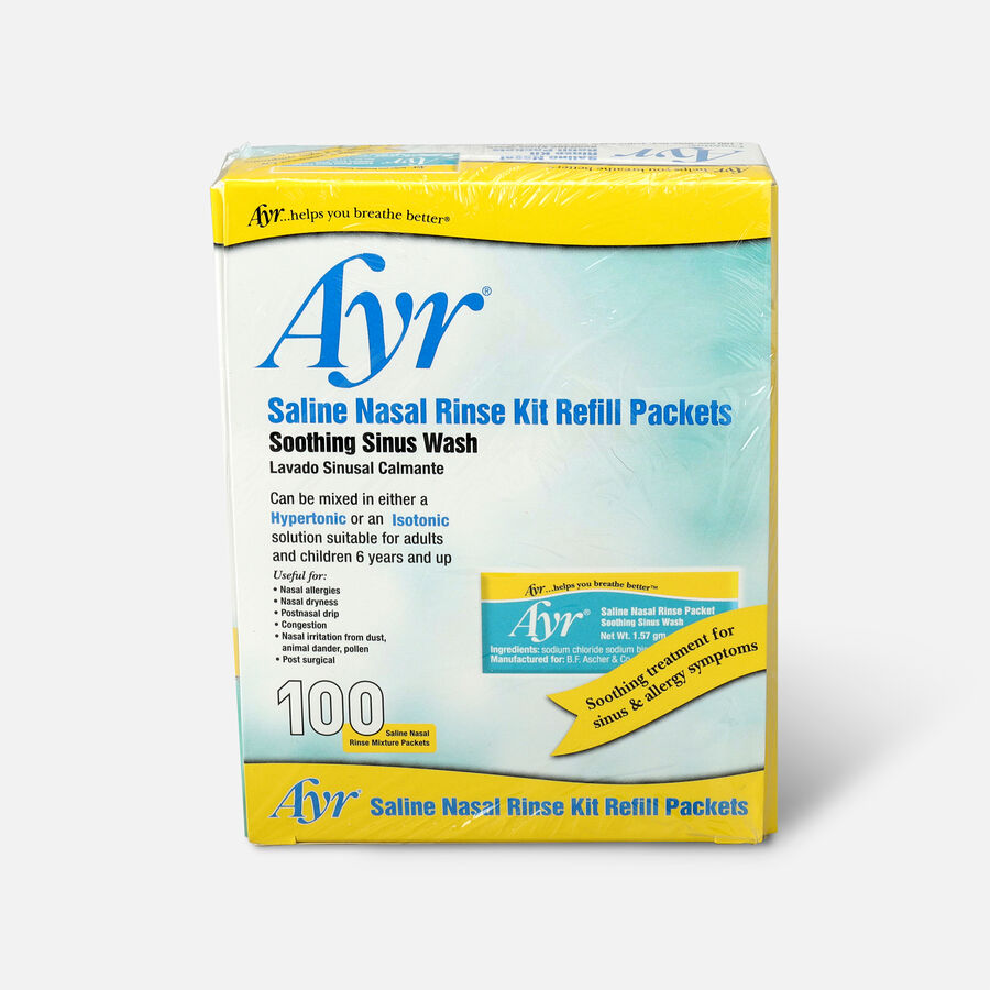 Ayr Saline Nasal Rinse Kit Refill Packets, 100 ct., , large image number 0