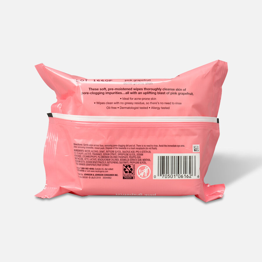 Neutrogena Pink Grapefruit Oil-Free Cleansing Wipes - 25 ct., , large image number 1