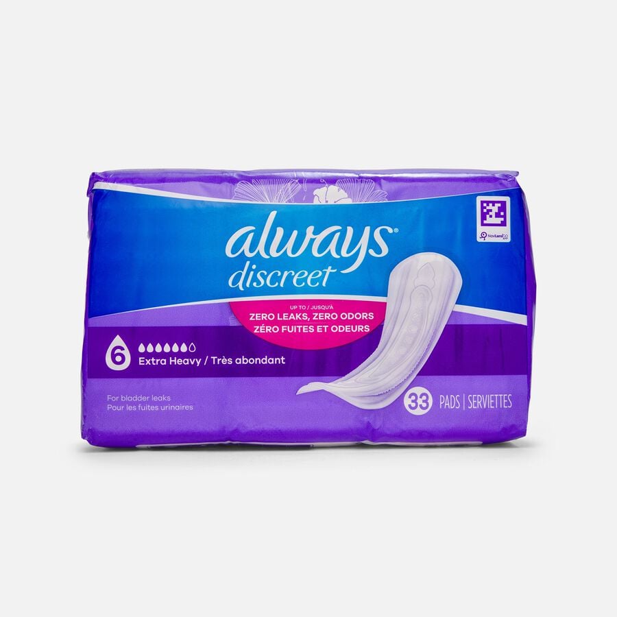 Always Discreet Extra Heavy Incontinence Pads, Regular, 33 ct., , large image number 0