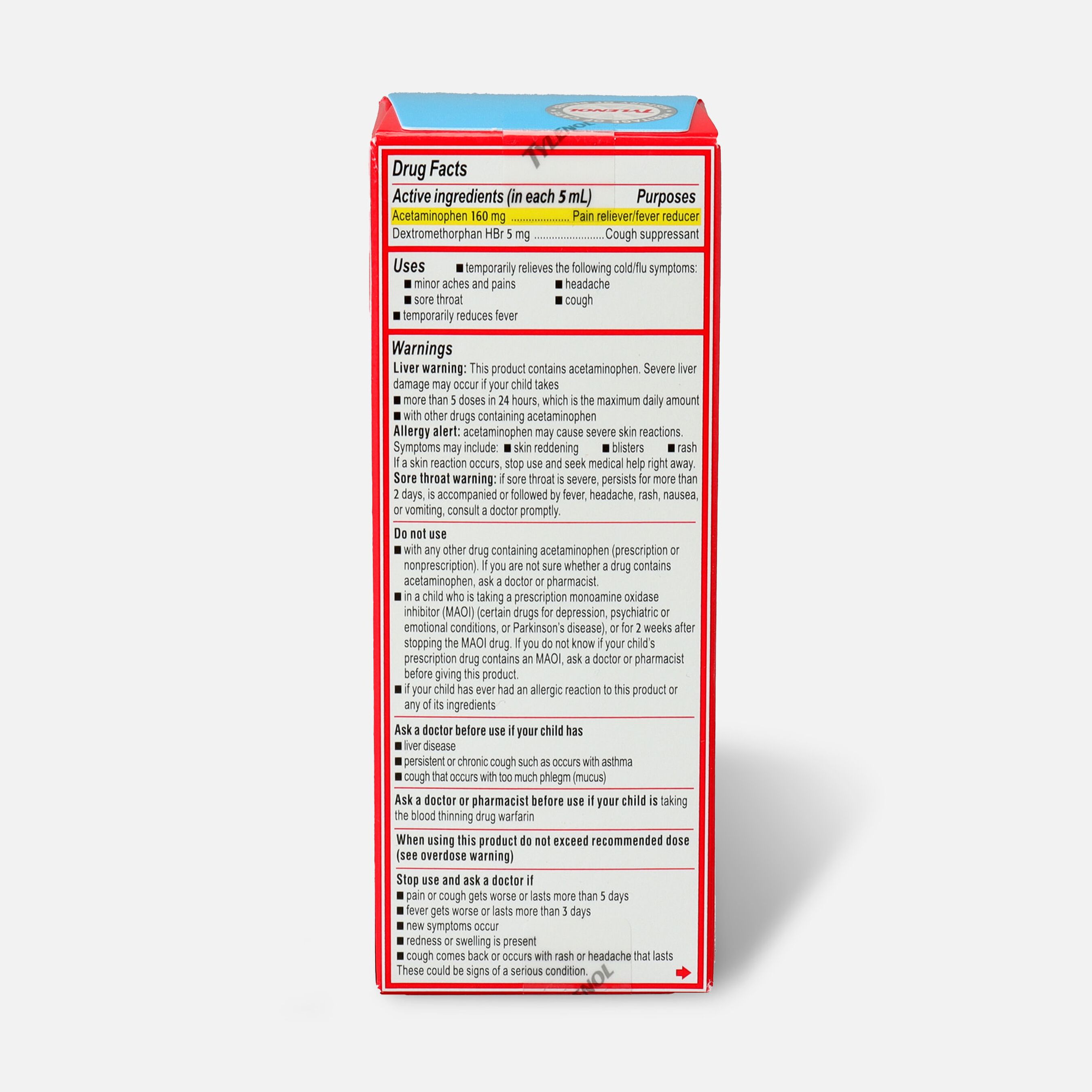 Children's Tylenol Cold + Cough + Sore Throat, Bubblegum Flavor, 4 fl oz