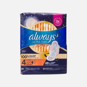 Always Ultra Thin Pads Extra Heavy Overnight Absorbency Unscented