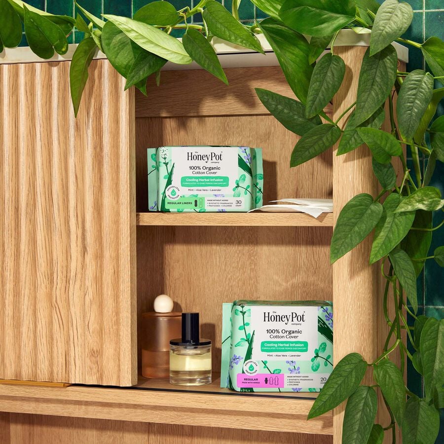 The Honey Pot 100% Organic Top Sheet Everyday Herbal Pantiliners, 30 ct., , large image number 2