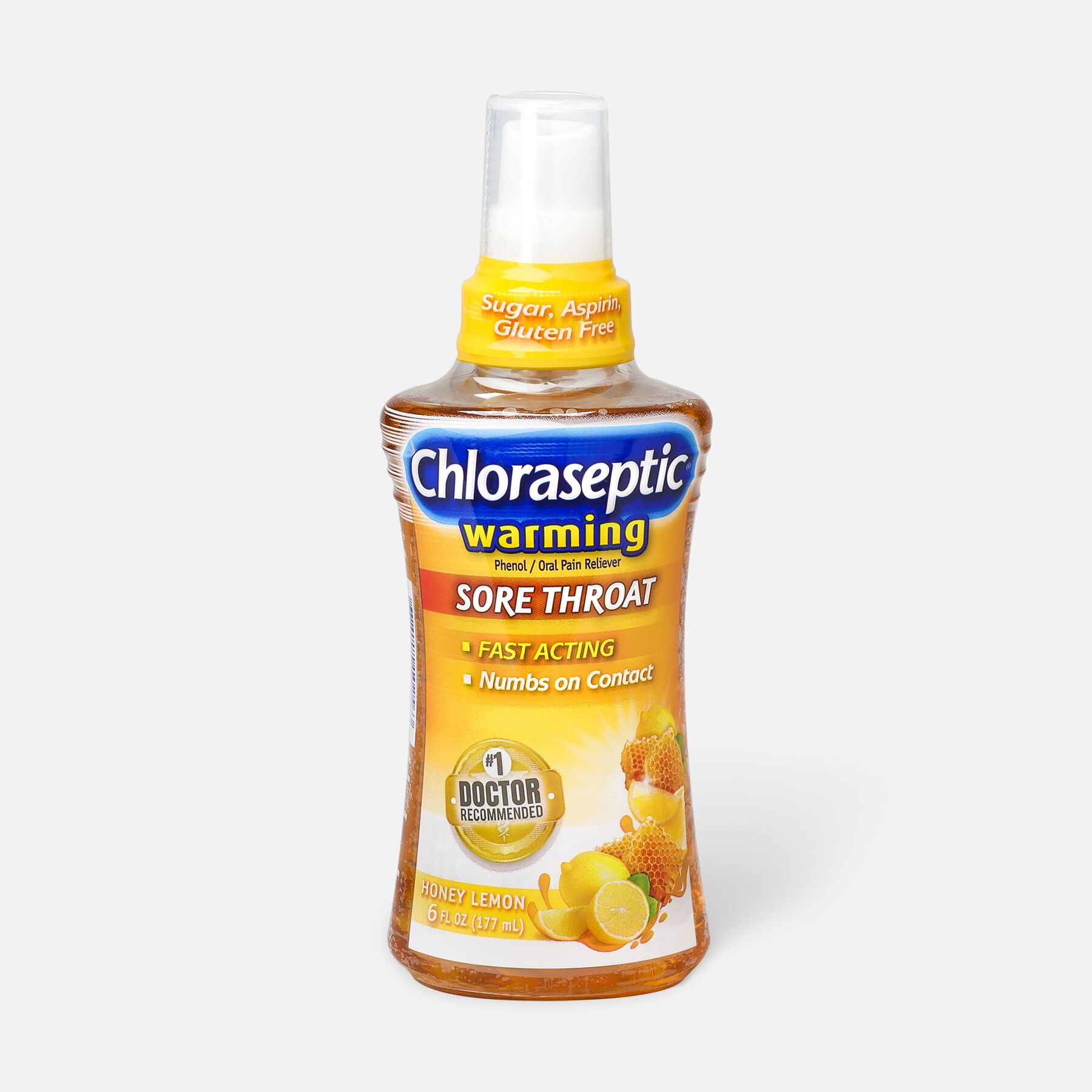 Chloraseptic, Honey Lemon, Warming Sore Throat Spray, 6oz