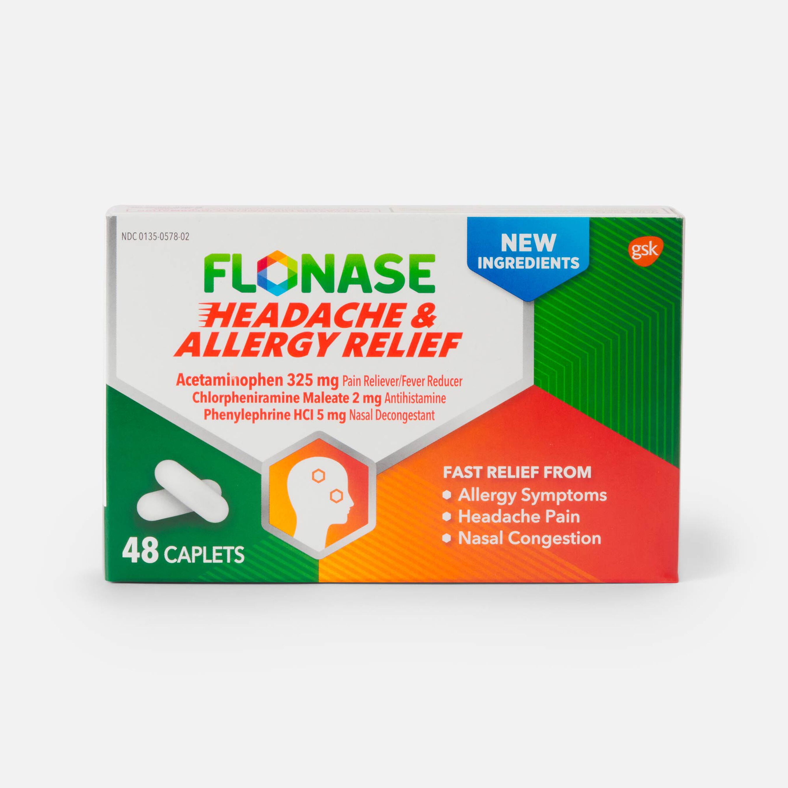 HSA Eligible Flonase Headache and Allergy Relief Caplets with