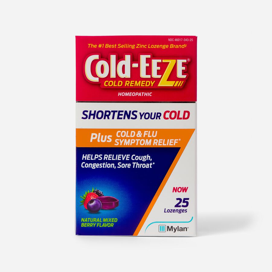 Cold-EEZE Plus Cold and Flu Symptom Relief Natural Mixed Berry Flavor Lozenge, 25 ct., , large image number 0