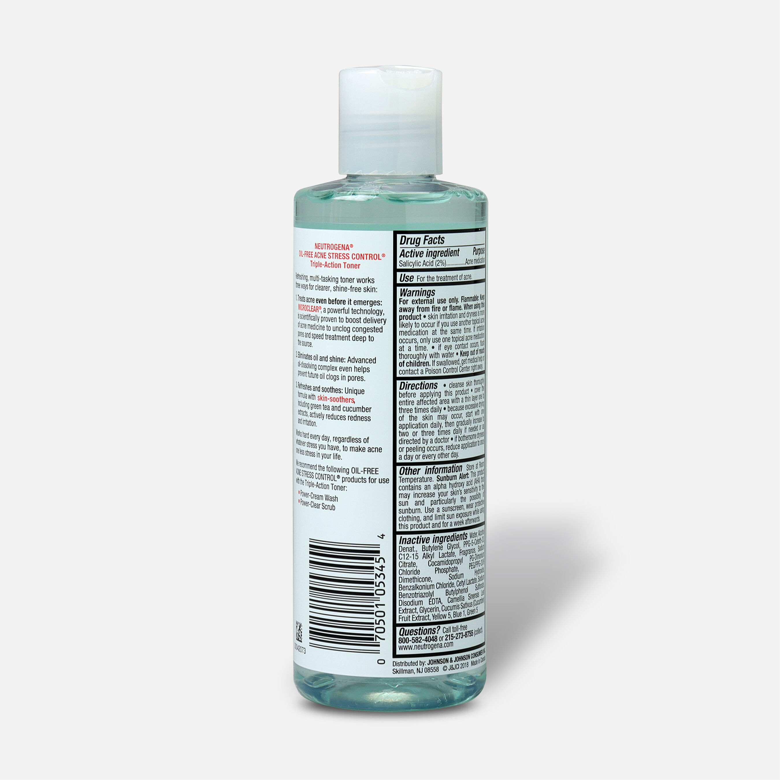 Neutrogena OilFree Acne Stress Control TripleAction Toner, 8oz.