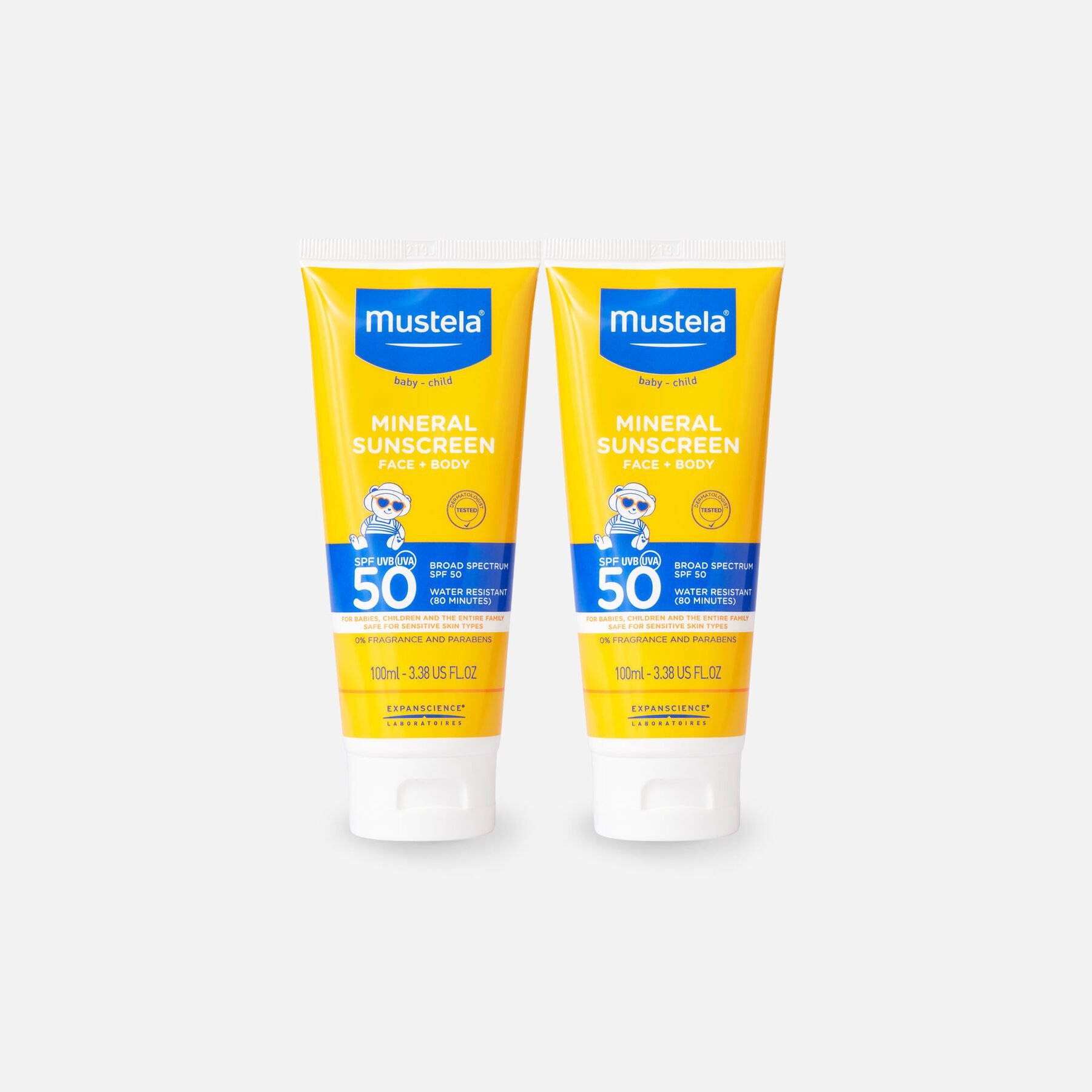 HSA Eligible Mustela Mineral Sunscreen Lotion, SPF 50, 3.38 oz. (2Pack