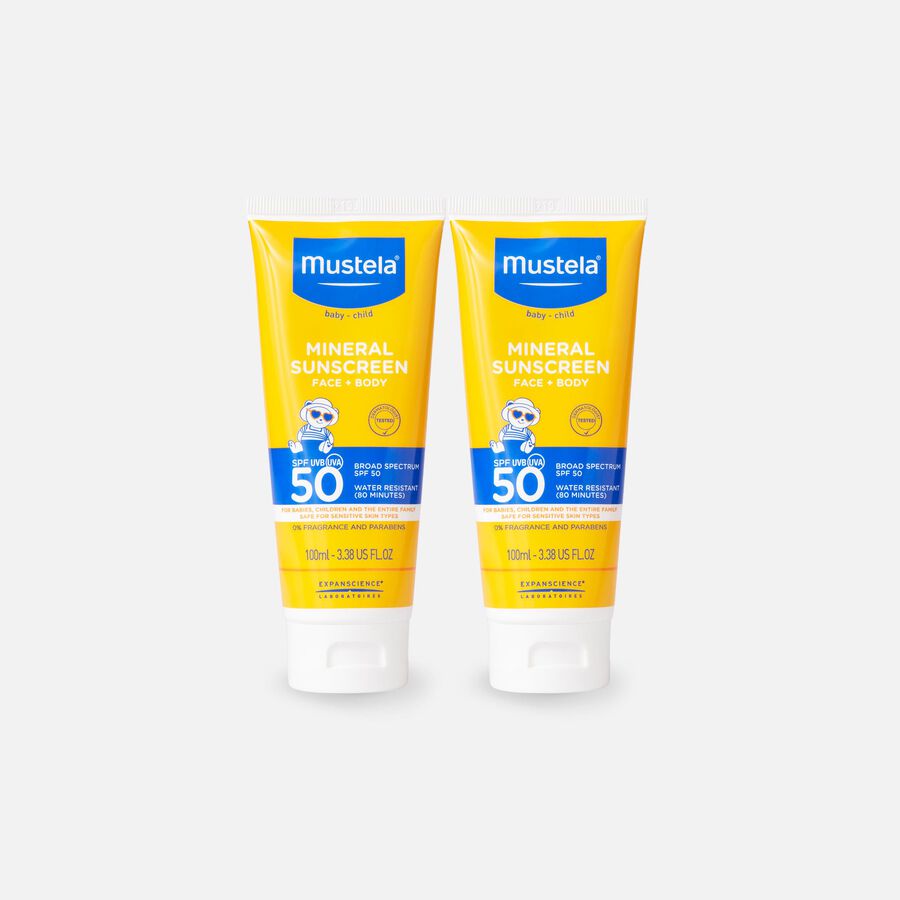 HSA Eligible Mustela Mineral Sunscreen Lotion, SPF 50, 3.38 oz. (2Pack