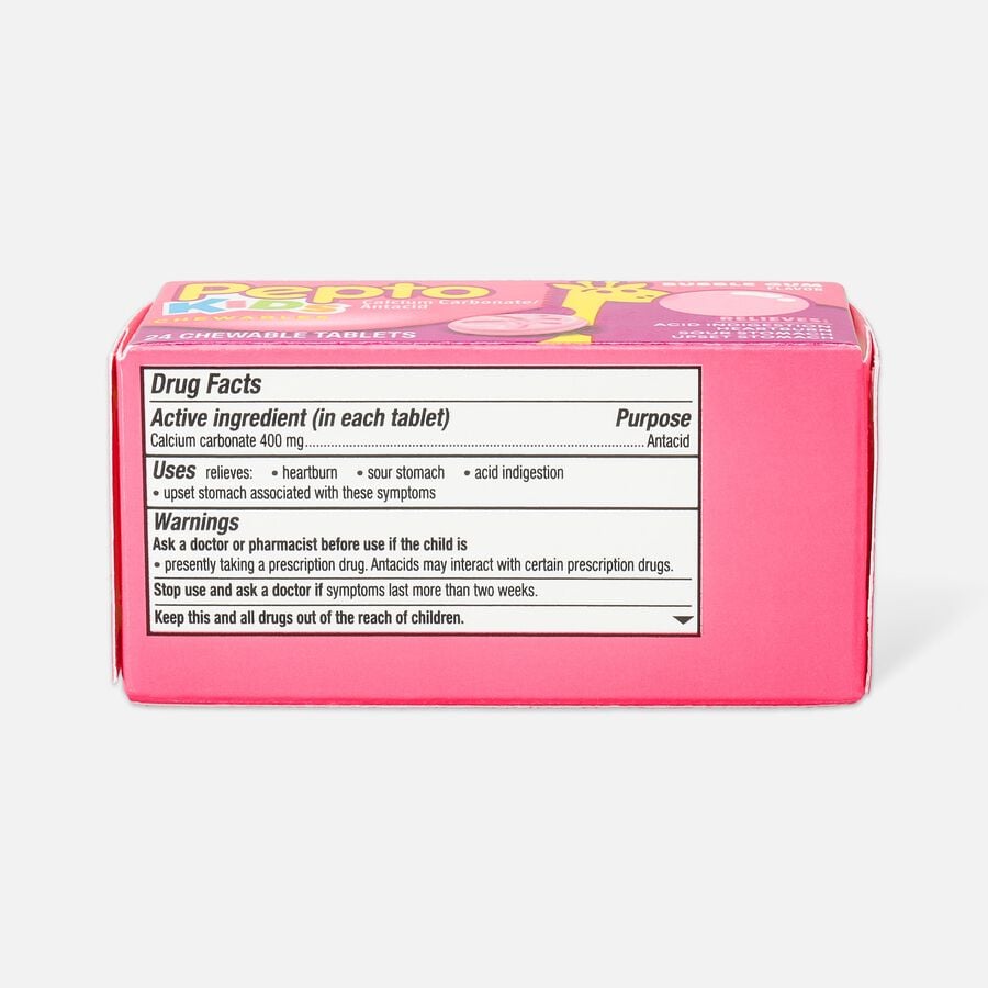 Pepto Kids Antacid Chewable Tablets, Bubble Gum, 24 ct., , large image number 2