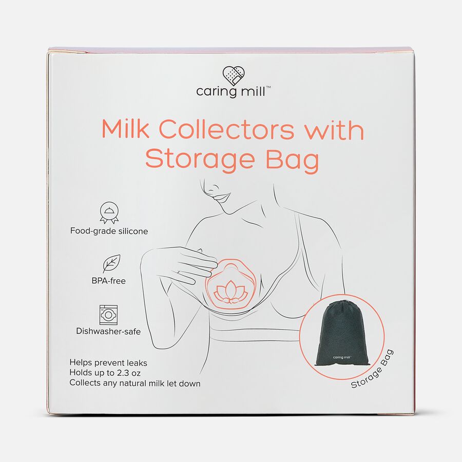 Caring Mill&trade; Silicone Milk Collectors with Storage Bag, 5 oz (2-Pack), , large image number 2
